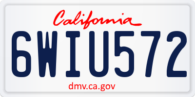 CA license plate 6WIU572