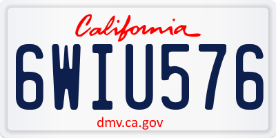 CA license plate 6WIU576