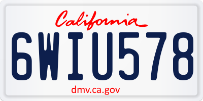 CA license plate 6WIU578