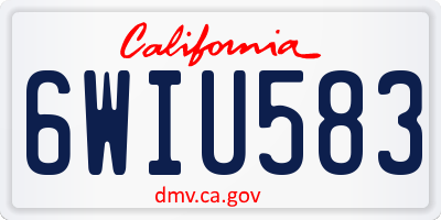 CA license plate 6WIU583