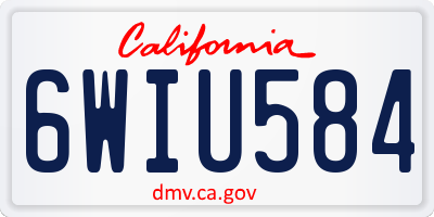 CA license plate 6WIU584