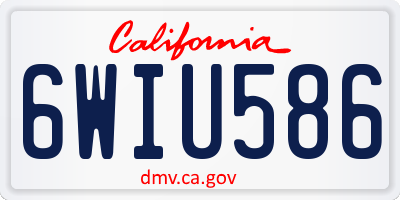 CA license plate 6WIU586