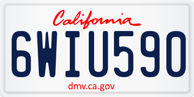 CA license plate 6WIU590