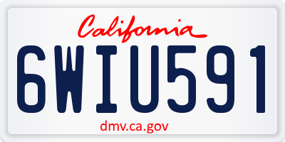 CA license plate 6WIU591