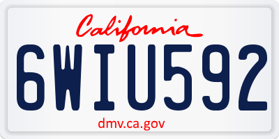 CA license plate 6WIU592