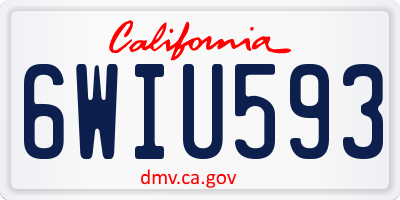 CA license plate 6WIU593