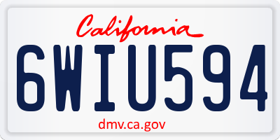 CA license plate 6WIU594