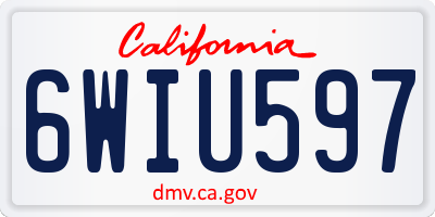 CA license plate 6WIU597