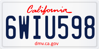 CA license plate 6WIU598