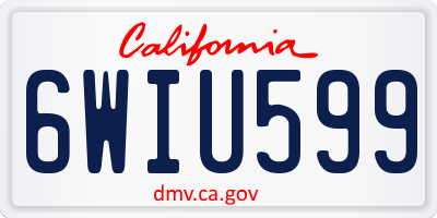 CA license plate 6WIU599