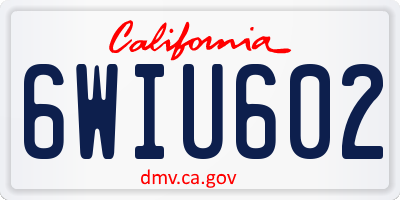 CA license plate 6WIU602