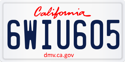 CA license plate 6WIU605