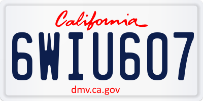 CA license plate 6WIU607
