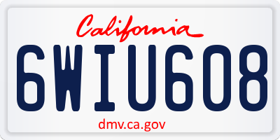 CA license plate 6WIU608