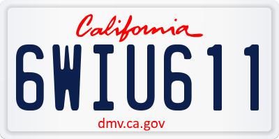 CA license plate 6WIU611