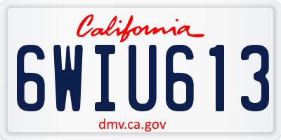 CA license plate 6WIU613