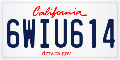 CA license plate 6WIU614
