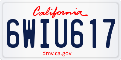 CA license plate 6WIU617