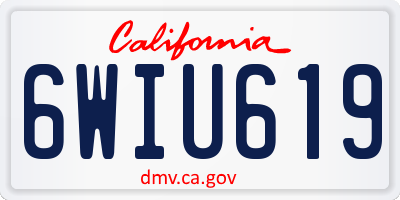 CA license plate 6WIU619