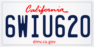 CA license plate 6WIU620