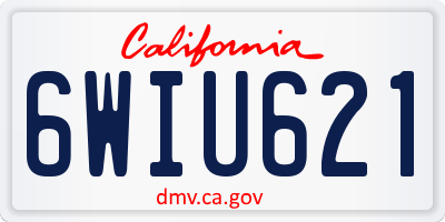 CA license plate 6WIU621