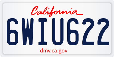 CA license plate 6WIU622