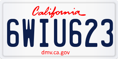 CA license plate 6WIU623
