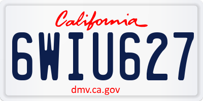 CA license plate 6WIU627