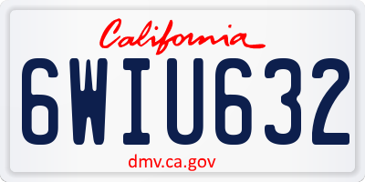 CA license plate 6WIU632