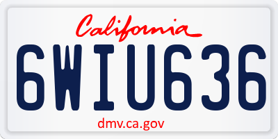 CA license plate 6WIU636