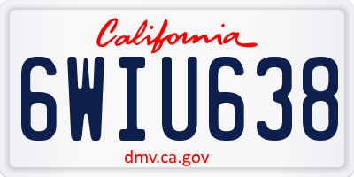 CA license plate 6WIU638