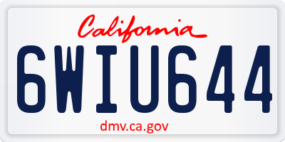 CA license plate 6WIU644