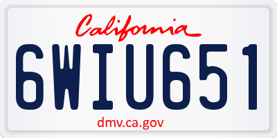 CA license plate 6WIU651