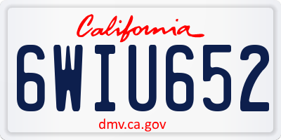 CA license plate 6WIU652
