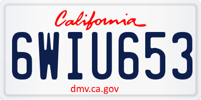 CA license plate 6WIU653