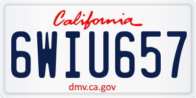 CA license plate 6WIU657