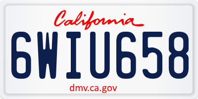 CA license plate 6WIU658