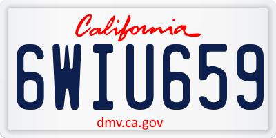 CA license plate 6WIU659