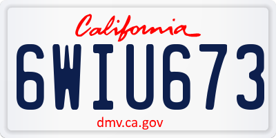 CA license plate 6WIU673