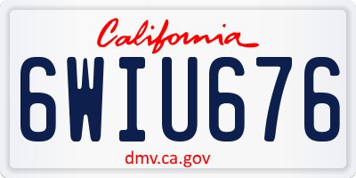 CA license plate 6WIU676