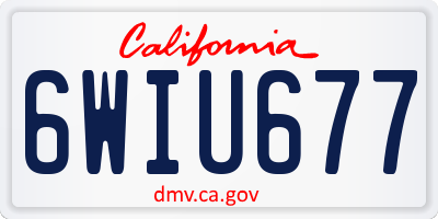 CA license plate 6WIU677