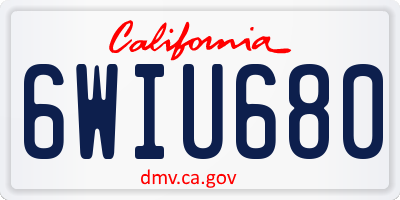CA license plate 6WIU680