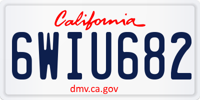 CA license plate 6WIU682