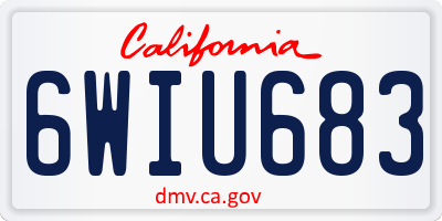 CA license plate 6WIU683