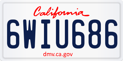 CA license plate 6WIU686