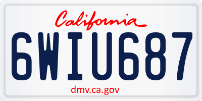CA license plate 6WIU687