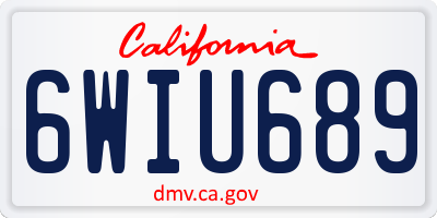 CA license plate 6WIU689