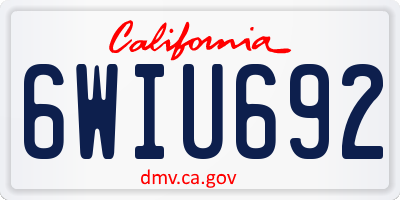 CA license plate 6WIU692