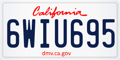 CA license plate 6WIU695