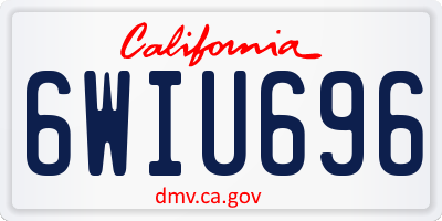 CA license plate 6WIU696